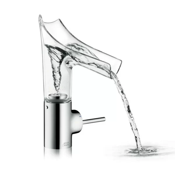 Single lever basin mixer 140 with glass spout and waste set