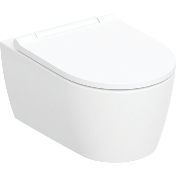 Geberit ONE wall-hung WC set, washdown, shrouded, TurboFlush, with WC seat