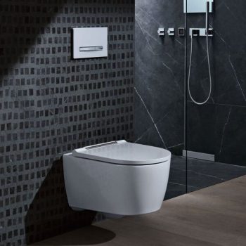 Geberit ONE wall-hung WC set, washdown, shrouded, TurboFlush, with WC seat - Image 2