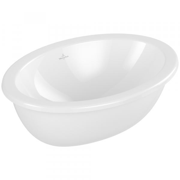 Villeroy & Boch Loop & Friends Undercounter washbasin, 485 x 325 x 215 mm, White Alpin, with overflow, outside surface glazed