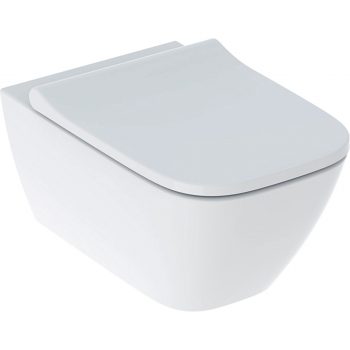 Geberit Smyle Square wall-hung WC set, washdown, shrouded, Rimfree, with WC seat, overlapping lid