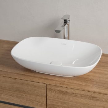 Loop & Friends Surface-mounted washbasin, 560 x 380 x 120 mm, White Alpin CeramicPlus, with overflow - Image 2