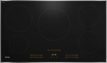 36-inch induction cooktop, operated with its own controls with 5 round cooking zones